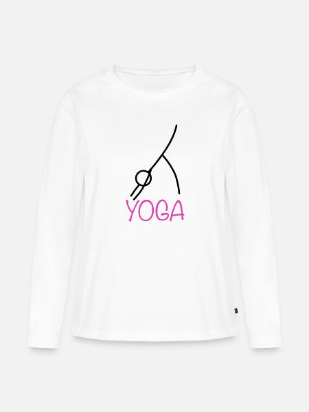 Yoga Stellung - Frauen Premium Bio Langarmshirt - Weiß