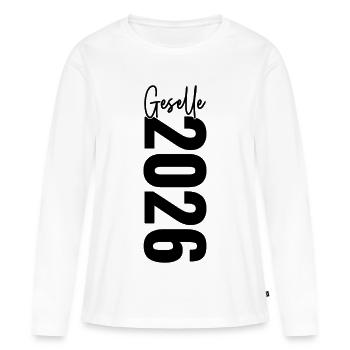 Compagnon 2026 - T-shirt manches longues Premium bio Femme - blanc - Devant - Julia (174cm)