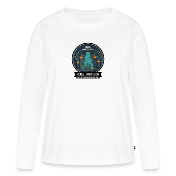 Pixel Invasion City War - Women's Premium Organic Long Sleeve Shirt - white - Front - Julia (174cm)
