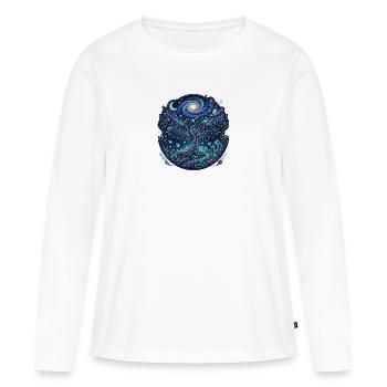 Arbre des Rêves du Cosmos - T-shirt manches longues Premium bio Femme - blanc - Devant - Julia (174cm)