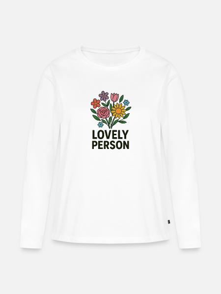 LOVLY PERSON - Frauen Premium Bio Langarmshirt - Weiß