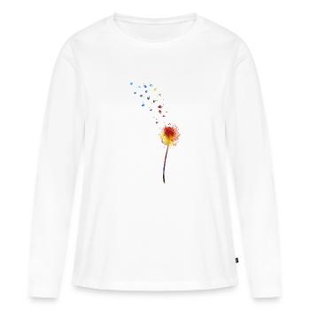 pissenlit - T-shirt manches longues Premium bio Femme - blanc - Devant - Julia (174cm)