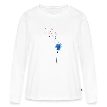 pissenlit - T-shirt manches longues Premium bio Femme - blanc - Devant - Julia (174cm)