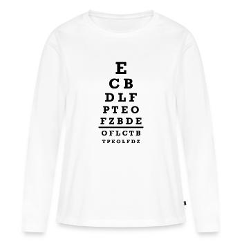 Opticien - T-shirt manches longues Premium bio Femme - blanc - Devant - Julia (174cm)