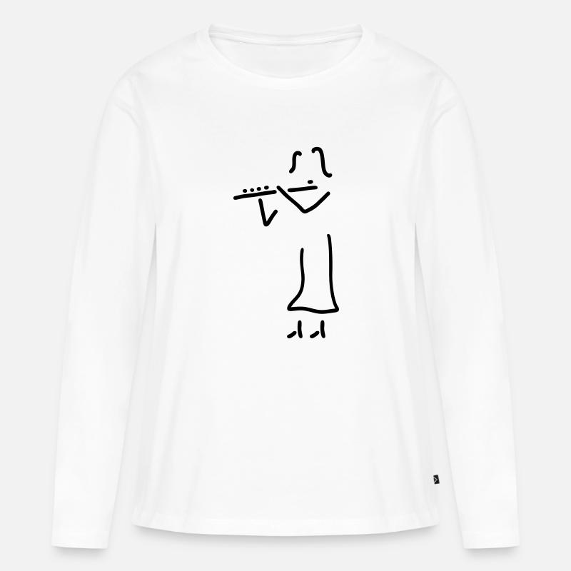 querflöte - Frauen Premium Bio Langarmshirt - Weiß