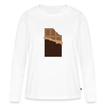 Eine Tafel Schokolade - Frauen Premium Bio Langarmshirt - Weiß - Vorne - Julia (174cm)