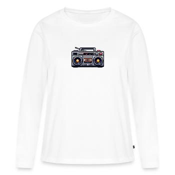 Illustration rétro de boombox - T-shirt manches longues Premium bio Femme - blanc - Devant - Julia (174cm)