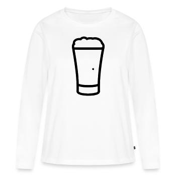 Bière - T-shirt manches longues Premium bio Femme - blanc - Devant - Julia (174cm)