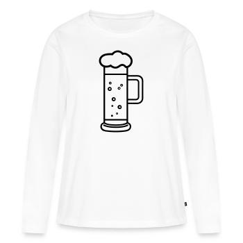 Bière - T-shirt manches longues Premium bio Femme - blanc - Devant - Julia (174cm)