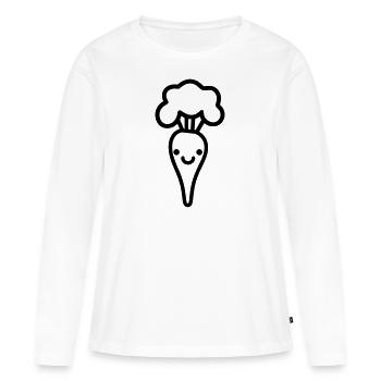 Carotte - T-shirt manches longues Premium bio Femme - blanc - Devant - Julia (174cm)