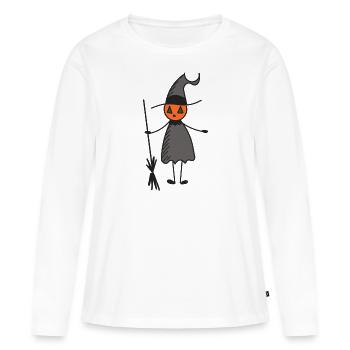 Sorcière - T-shirt manches longues Premium bio Femme - blanc - Devant - Julia (174cm)