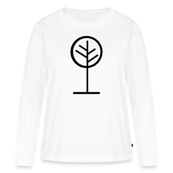 Baum - Frauen Premium Bio Langarmshirt - Weiß - Vorne - Julia (174cm)