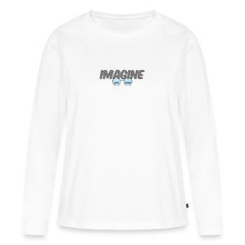 Imagine - Liebe, Frieden, Toleranz und Respekt - Frauen Premium Bio Langarmshirt - Weiß - Vorne - Julia (174cm)