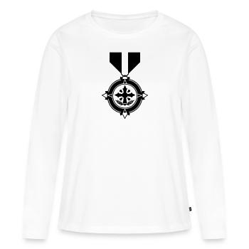 Médaille militaire - T-shirt manches longues Premium bio Femme - blanc - Devant - Julia (174cm)