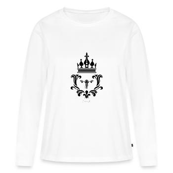 meine Gebärmutter - Frauen Premium Bio Langarmshirt - Weiß - Vorne - Julia (174cm)
