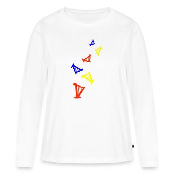 Instrument de harpe - T-shirt manches longues Premium bio Femme - blanc - Devant - Julia (174cm)