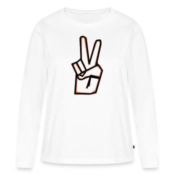 Signe de paix - T-shirt manches longues Premium bio Femme - blanc - Devant - Julia (174cm)
