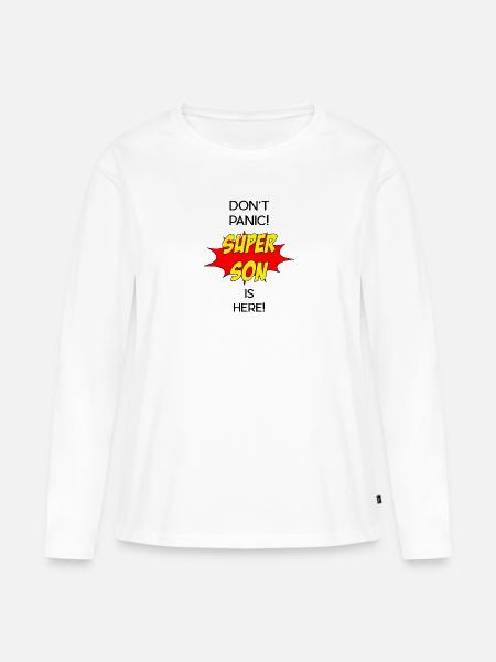 Super Son / Super Sohn - Frauen Premium Bio Langarmshirt - Weiß