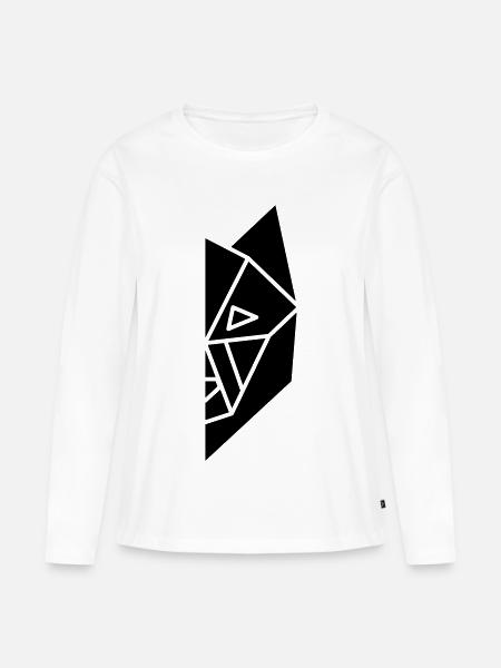 wolf half face2 - Frauen Premium Bio Langarmshirt - Weiß