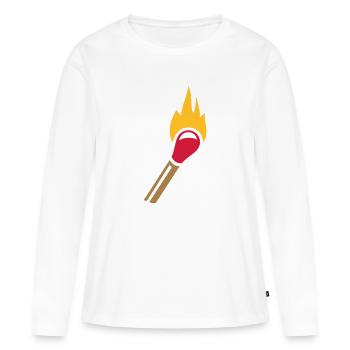 Match flame - Women's Premium Organic Long Sleeve Shirt - white - Front - Julia (174cm)