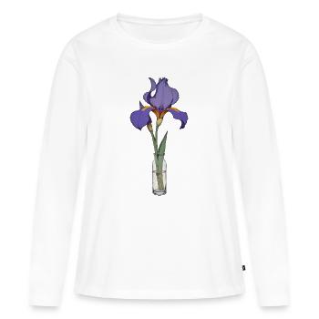 Iris - T-shirt manches longues Premium bio Femme - blanc - Devant - Julia (174cm)