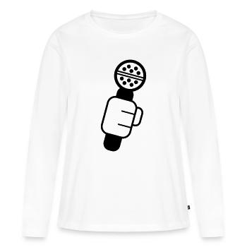 Microphone Check Microphone, Microphone, Mike, MC, Hi - Women's Premium Organic Long Sleeve Shirt - white - Front - Julia (174cm)