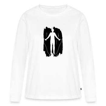 Fitness Sport Endurance Entraînement - T-shirt manches longues Premium bio Femme - blanc - Devant - Julia (174cm)