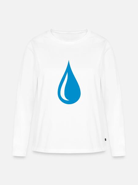 Wassertropfen - Frauen Premium Bio Langarmshirt - Weiß