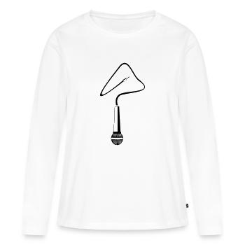 Mikro - Frauen Premium Bio Langarmshirt - Weiß - Vorne - Julia (174cm)