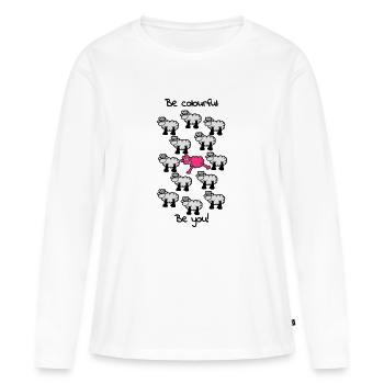 être différent - être coloré - T-shirt manches longues Premium bio Femme - blanc - Devant - Julia (174cm)