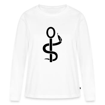 aide-soignante infirmière docteur hopital serpent - T-shirt manches longues Premium bio Femme - blanc - Devant - Julia (174cm)