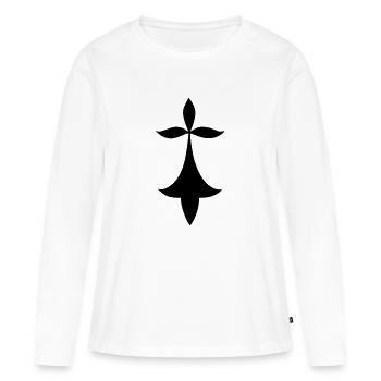 HERMINE - T-shirt manches longues Premium bio Femme - blanc - Devant - Julia (174cm)