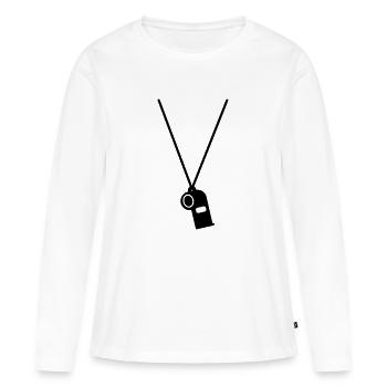 arbitre - T-shirt manches longues Premium bio Femme - blanc - Devant - Julia (174cm)