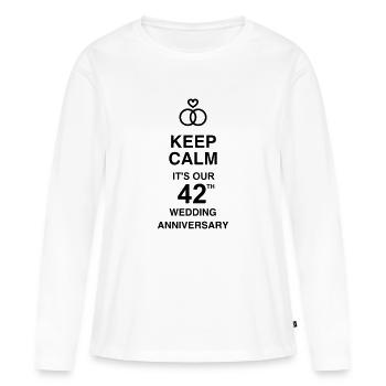 42 - Birthday Wedding - Marriage - Love - Frauen Premium Bio Langarmshirt - Weiß - Vorne - Julia (174cm)