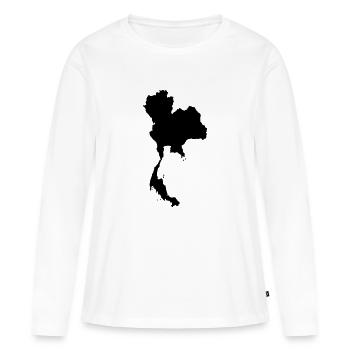 Thaïlande Silhouette Carte - T-shirt manches longues Premium bio Femme - blanc - Devant - Julia (174cm)