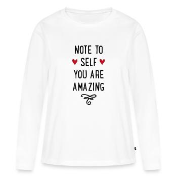 Motivation - T-shirt manches longues Premium bio Femme - blanc - Devant - Julia (174cm)