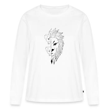 Lion - T-shirt manches longues Premium bio Femme - blanc - Devant - Julia (174cm)