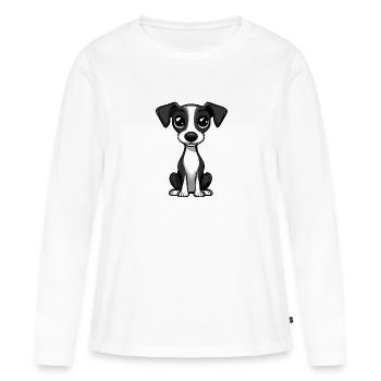 Whippet Hund Comic Baby - Frauen Premium Bio Langarmshirt - Weiß - Vorne - Julia (174cm)
