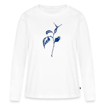 Dans le jardin - T-shirt manches longues Premium bio Femme - blanc - Devant - Julia (174cm)
