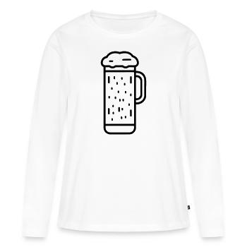 Bière - T-shirt manches longues Premium bio Femme - blanc - Devant - Julia (174cm)