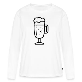Bière - T-shirt manches longues Premium bio Femme - blanc - Devant - Julia (174cm)