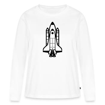 Fusée - T-shirt manches longues Premium bio Femme - blanc - Devant - Julia (174cm)