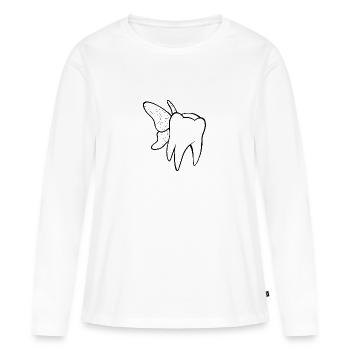 Dent de fée - T-shirt manches longues Premium bio Femme - blanc - Devant - Julia (174cm)