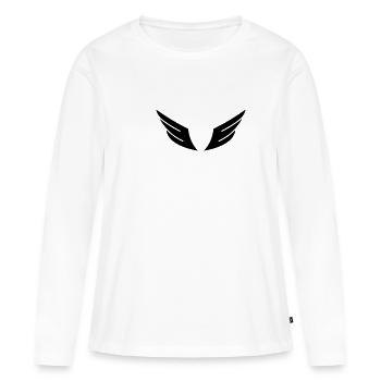 coulisses - T-shirt manches longues Premium bio Femme - blanc - Devant - Julia (174cm)