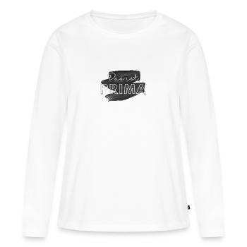 das ist prima - Frauen Premium Bio Langarmshirt - Weiß - Vorne - Julia (174cm)