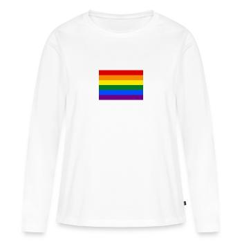Arc-en-ciel - T-shirt manches longues Premium bio Femme - blanc - Devant - Julia (174cm)