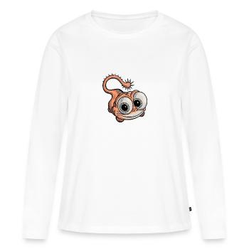 créature fantastique drôle rieur - T-shirt manches longues Premium bio Femme - blanc - Devant - Julia (174cm)