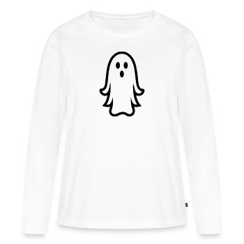 Fantôme - T-shirt manches longues Premium bio Femme - blanc - Devant - Julia (174cm)