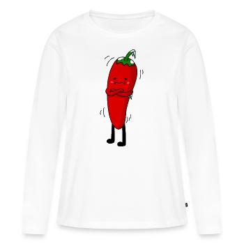 Piment - T-shirt manches longues Premium bio Femme - blanc - Devant - Julia (174cm)