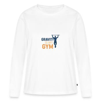 Gravity is My Gym Calisthenics - Frauen Premium Bio Langarmshirt - Weiß - Vorne - Julia (174cm)